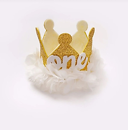 İlk Yaş Doğum Günü Partisi Beyaz Çiçekli Taç